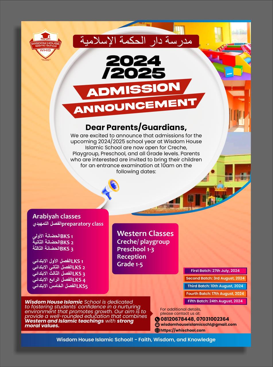 2024/25 ACADEMIC SESSION ADMISSION EXERCISE